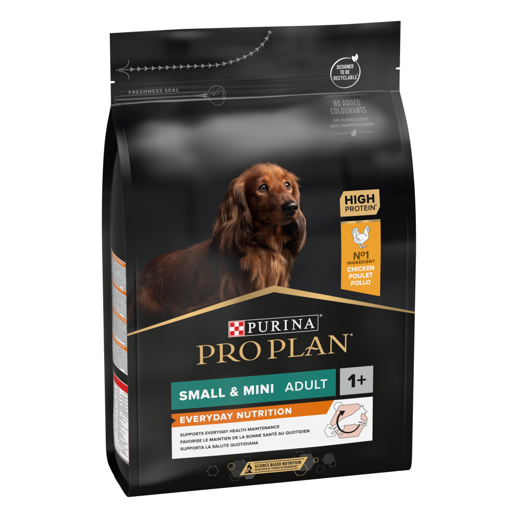 Pro Plan Small ve Mini tavuklu yetişkin köpek maması 3 kg ambalajı