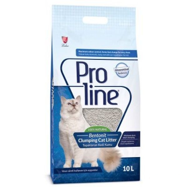 Proline parfümsüz bentonit kedi kumu 10 litre ambalajı